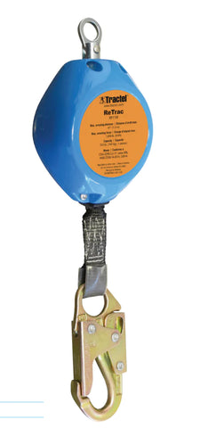 Tractel ReTrac 11ft Web Self Retracting Lifeline - Self Locking Snaphook - RY11W