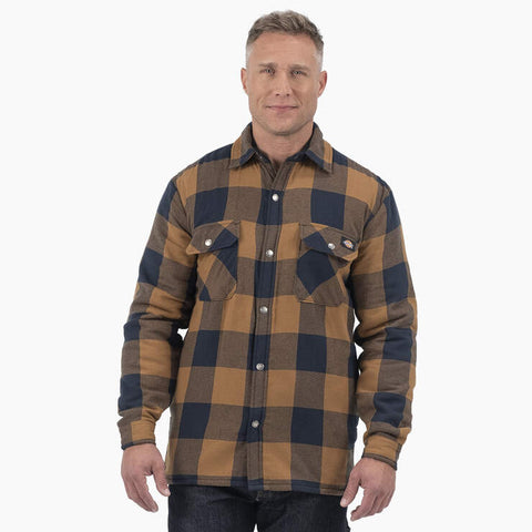 Fleece Hooded Flannel Shirt Jacket with DWR