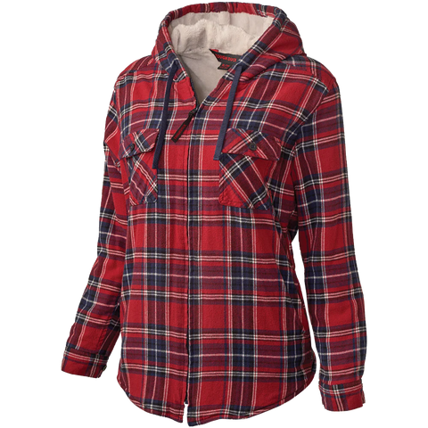 Tough Duck Women’s Plush Pile-Lined Hooded Flannel WS121