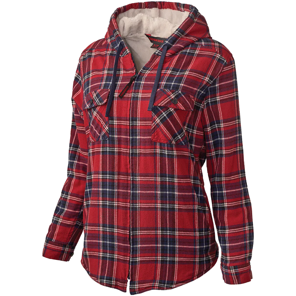 Tough Duck WS12 - Women’s Plush Pile-Lined Hooded Flannel