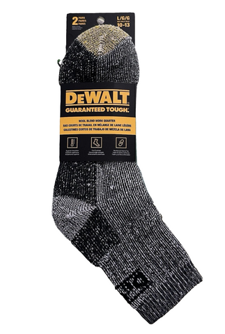 Dewalt Wool Blend Quarter Work Socks