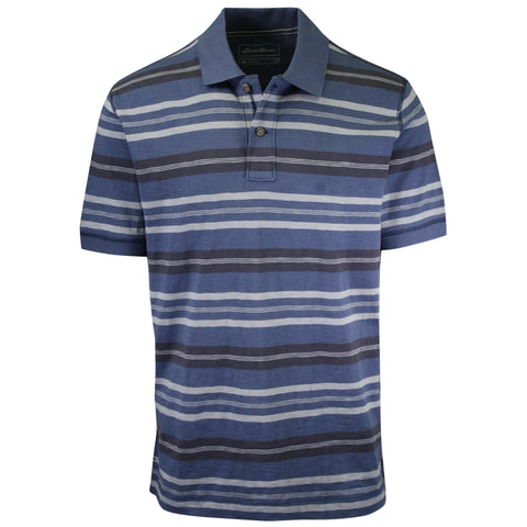 Eddie Bauer Men's Sea Striped S/S Polo T-Shirt