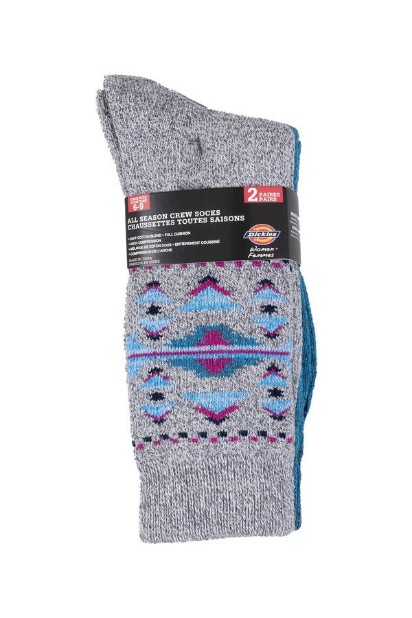 DICKIES Women's All Season Crew Socks 2Pair/Pack DK02F