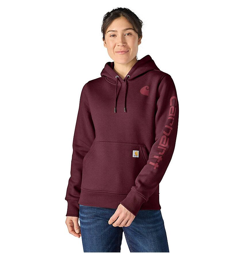 Sweat-shirt Carhartt pour femme, coupe décontractée, motif logo sur la manche, poids moyen - 102791