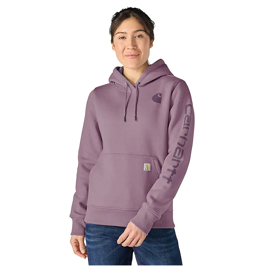 Sweat-shirt Carhartt pour femme, coupe décontractée, motif logo sur la manche, poids moyen - 102791