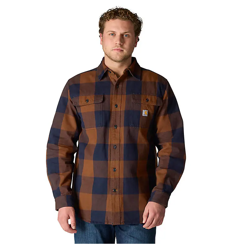 Chemise à carreaux en flanelle épaisse coupe ample Carhartt à manches longues - 107013