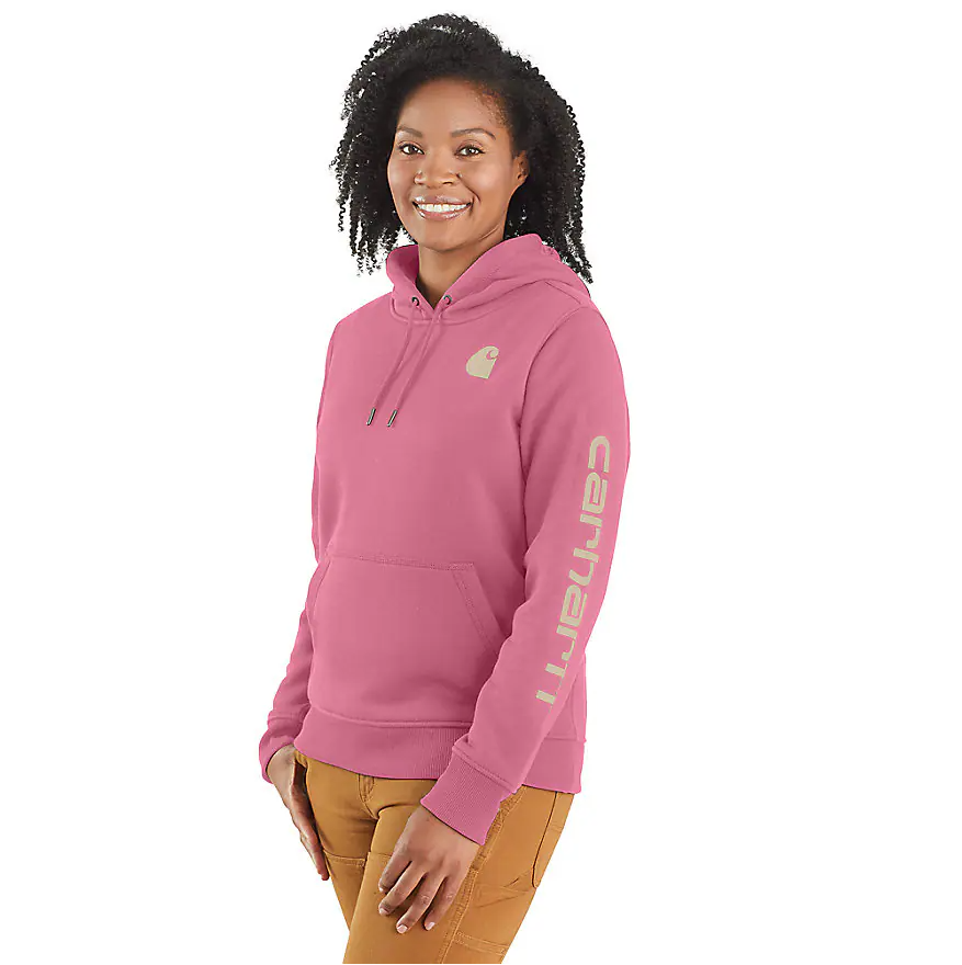 Sweat-shirt Carhartt pour femme, coupe décontractée, motif logo sur la manche, poids moyen - 102791