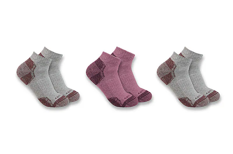 Carhartt Women's Midweight Cotton Blend Low Cut Socks 3-Pack SL6223W