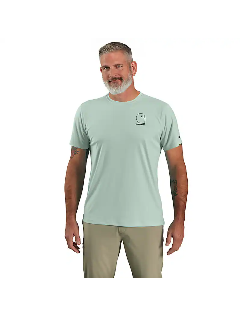 T-shirt Carhartt Force® Sun Defender™ léger à manches courtes avec logo graphique - 106163