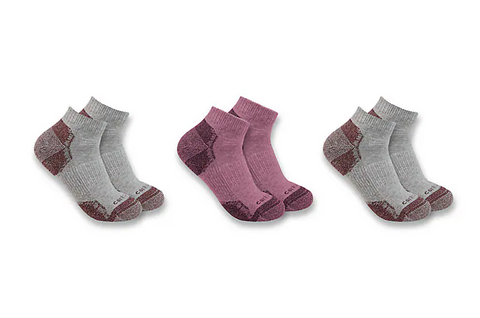 Carhartt Women's Midweight Cotton Blend Low Cut Socks 3-Pack SL6223W