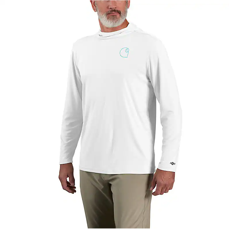 Carhartt Force® Sun Defender™ Lightweight Long-Sleeve Hooded Logo Graphic T-Shirt - 106165