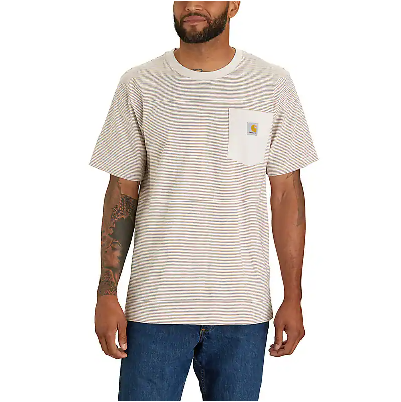 Carhartt Relaxed Fit Heavyweight Short Sleeve Pocket Stripe T-Shirt - 106145