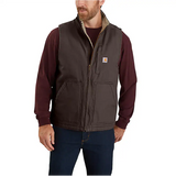 CARHARTT® Loose Fit Washed Duck Mock-Neck Vest, Sherpa-Lined - 104277