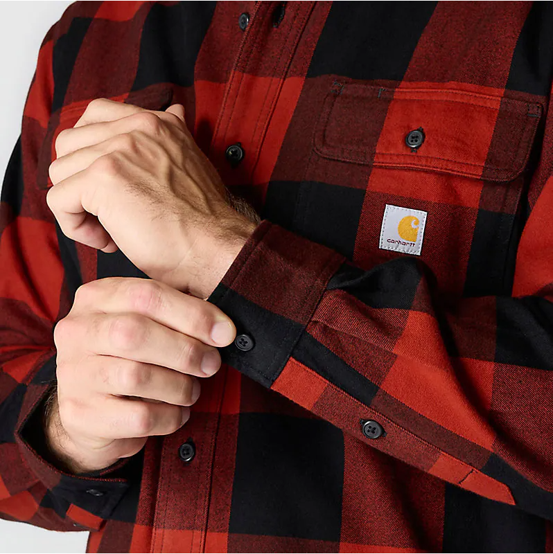 Chemise à carreaux en flanelle épaisse coupe ample Carhartt à manches longues - 107013