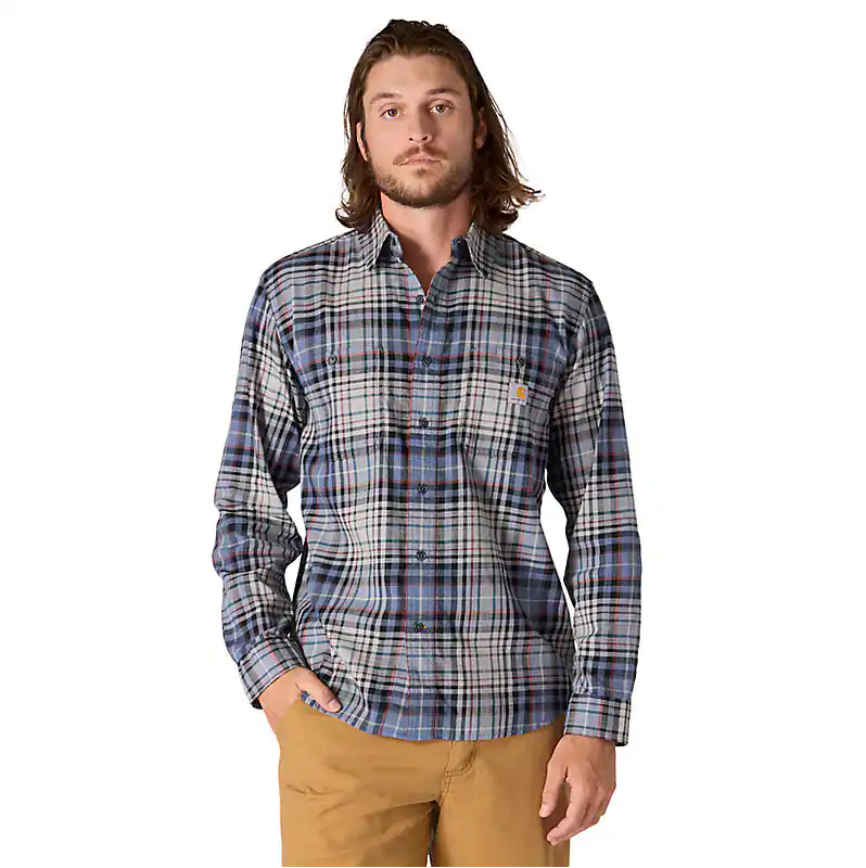 Carhartt Rugged Flex™ Relaxed Fit Lightweight Long-Sleeve Plaid Shirt - 107014