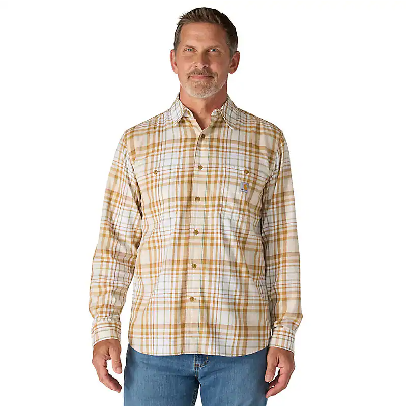 Carhartt Rugged Flex™ Relaxed Fit Lightweight Long-Sleeve Plaid Shirt - 107014