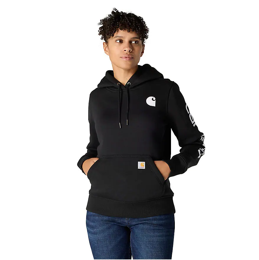 Sweat-shirt Carhartt pour femme, coupe décontractée, motif logo sur la manche, poids moyen - 102791