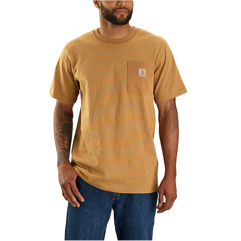 Carhartt Relaxed Fit Heavyweight Short Sleeve Pocket Stripe T-Shirt - 106145