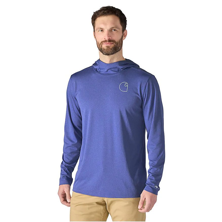 Carhartt Force® Sun Defender™ Lightweight Long-Sleeve Hooded Logo Graphic T-Shirt - 106165