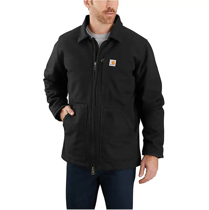 Carhartt Veste de travail doublée Sherpa en toile lavée coupe ample pour homme - 104293