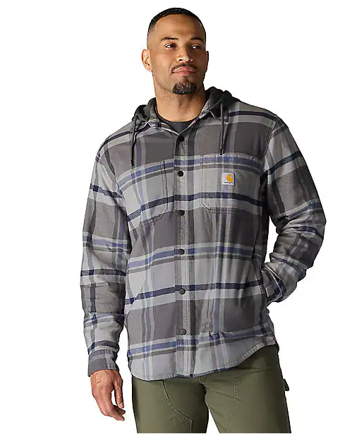 Carhartt Rugged Flex™ Relaxed Fit Flannel Fleece Lined Hooded Shirt Jac - 107011