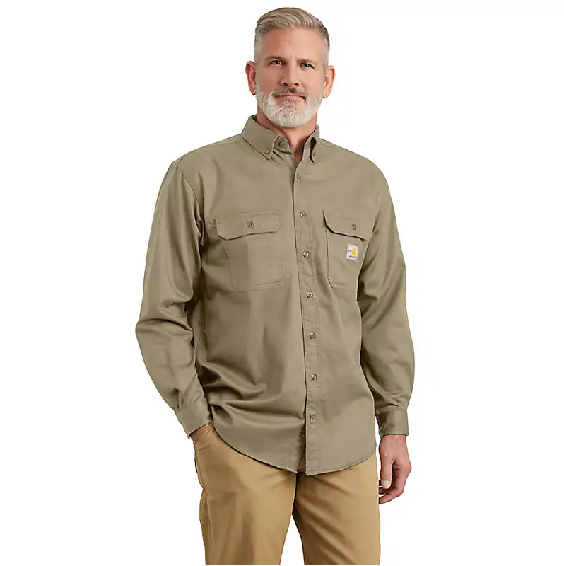 Carhartt FR Flame-Resistant Long Sleeve Twill Pocket Shirt - FRS160