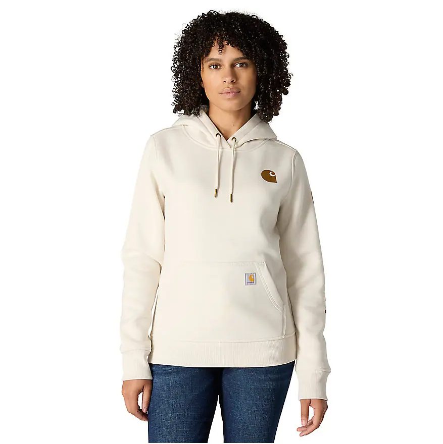 Sweat-shirt Carhartt pour femme, coupe décontractée, motif logo sur la manche, poids moyen - 102791
