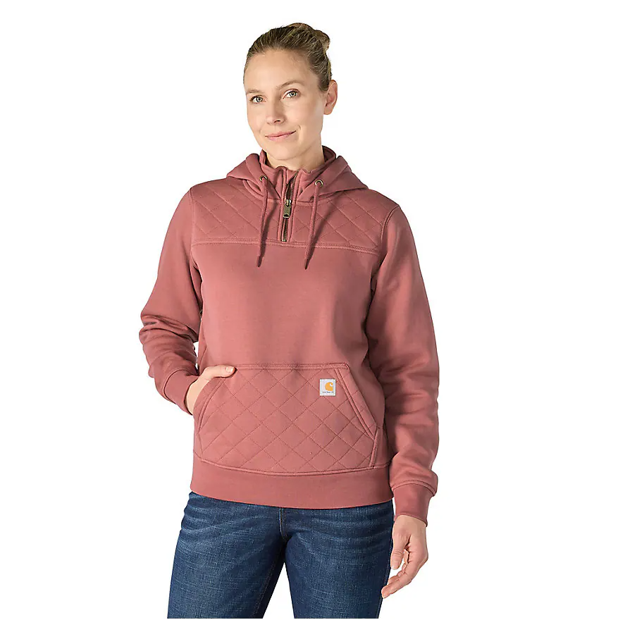 Carhartt Women's Rain Defender Paxton Quilted 1/4-Zip Hooded Sweatshirt - 107753
