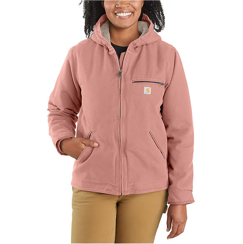 Carhartt® Women's Loose Fit Washed Duck Sherpa Lined Jacket, Basil -  104292-G72