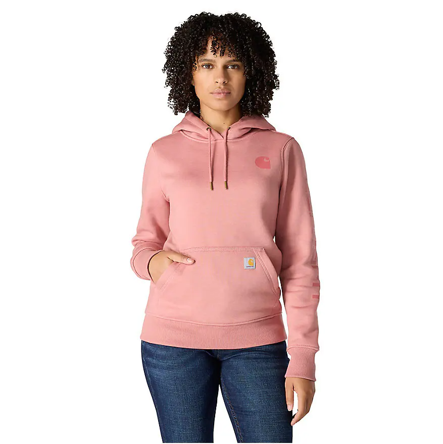 Sweat-shirt Carhartt pour femme, coupe décontractée, motif logo sur la manche, poids moyen - 102791