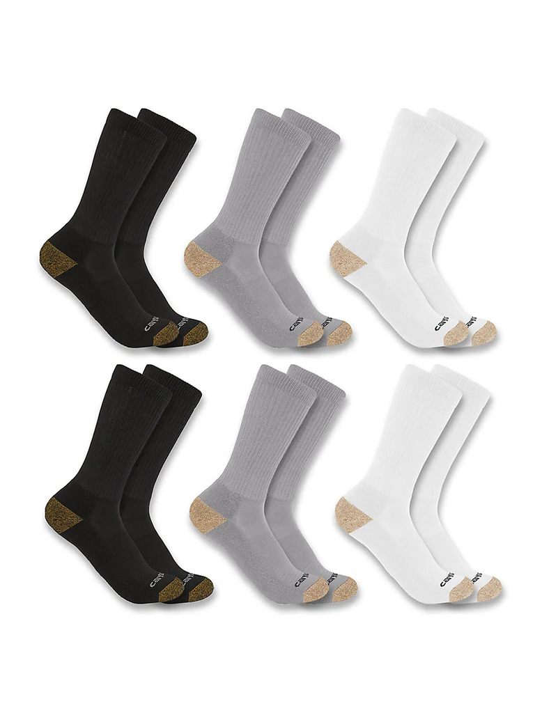 Carhartt Men's Midweight Crew Socks 6Pack SC1136M