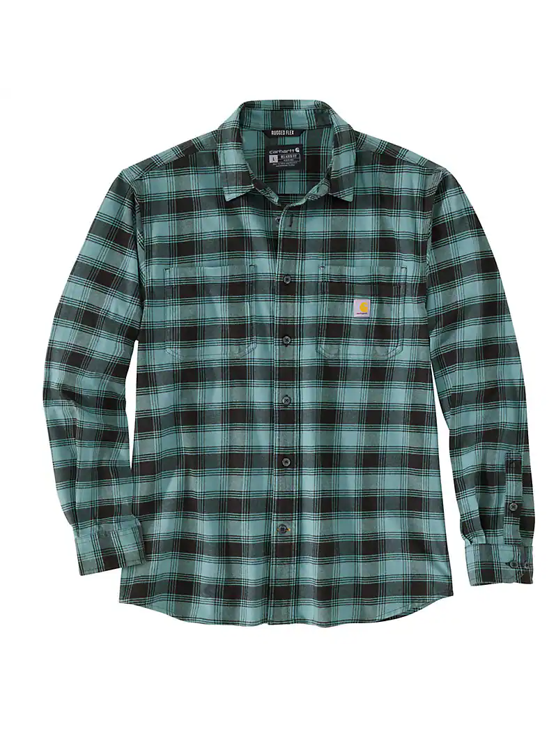 Carhartt Rugged Flex® Relaxed Fit Midweight Flannel Long-Sleeve Plaid Shirt - 105945