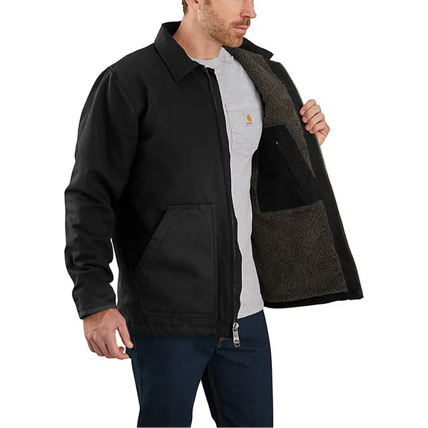 Carhartt ジャケット Carhartt Men's Loose Fit Washed Duck Sherpa Lined Field Jacket