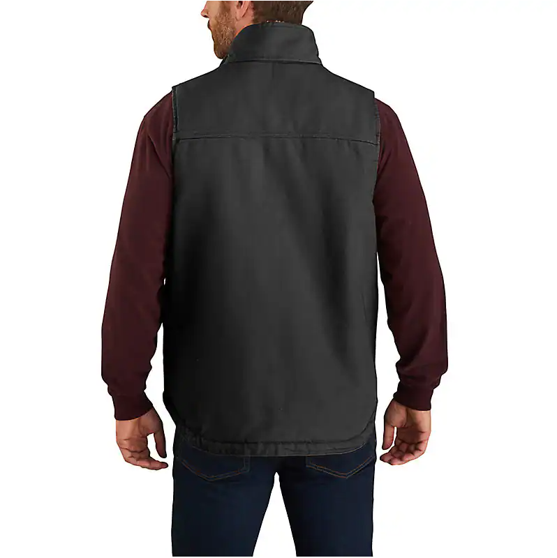 CARHARTT® Loose Fit Washed Duck Mock-Neck Vest, Sherpa-Lined