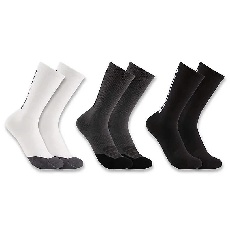 Carhartt Midweight Cotton TENCEL™ Logo Crew Sock 3 Pack - SC9873M