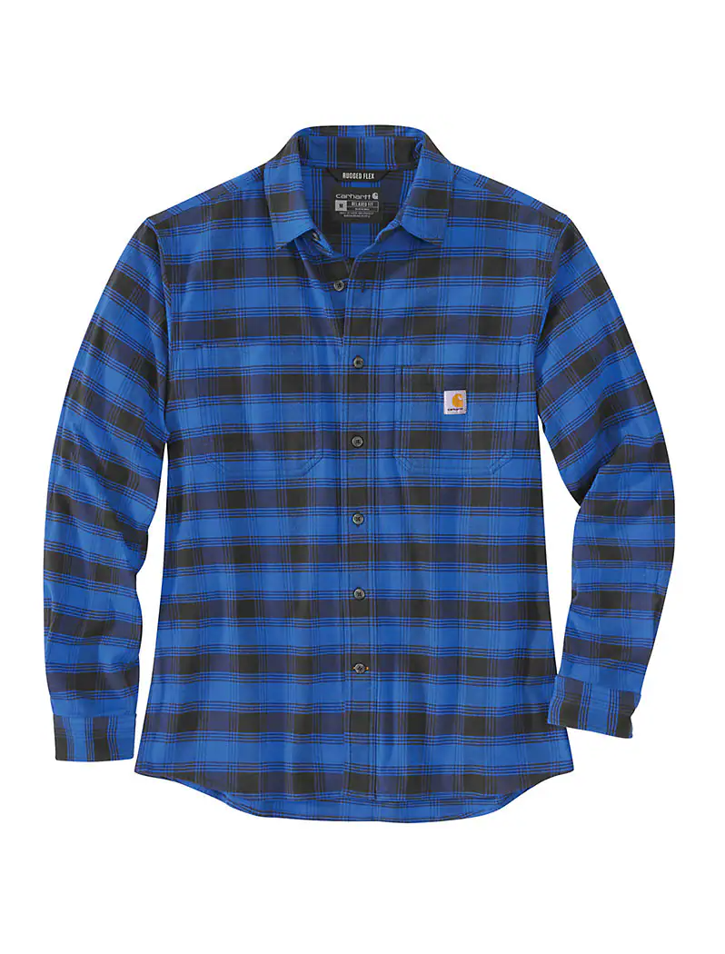 Carhartt Rugged Flex® Relaxed Fit Midweight Flannel Long-Sleeve Plaid Shirt - 105945