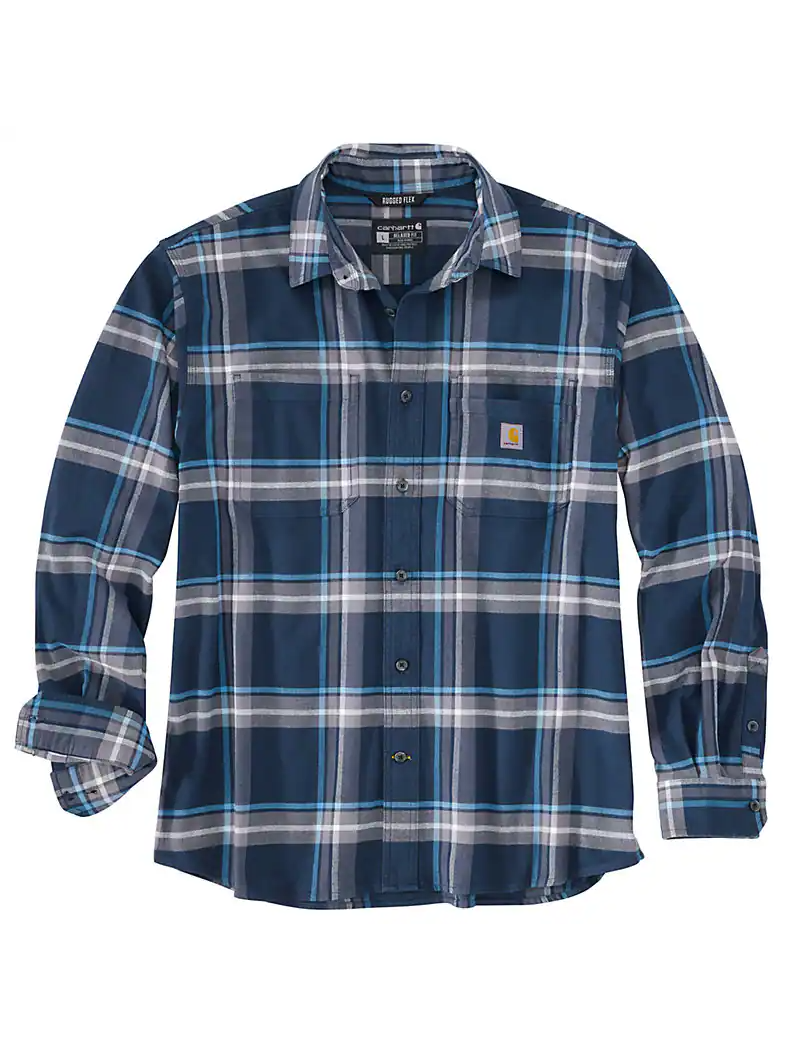 Carhartt Rugged Flex® Relaxed Fit Midweight Flannel Long-Sleeve Plaid Shirt - 105945