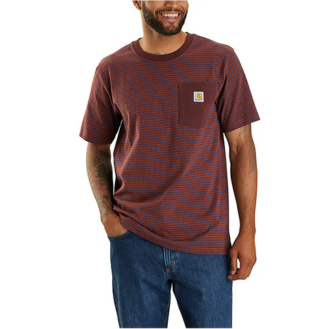 Carhartt Relaxed Fit Heavyweight Short Sleeve Pocket Stripe T