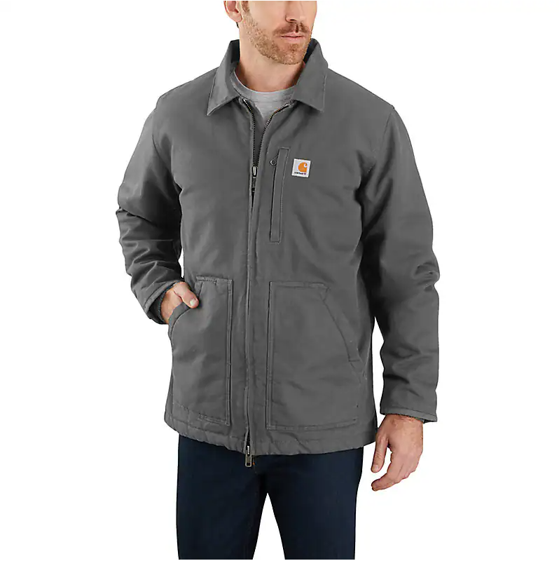 Carhartt Veste de travail doublée Sherpa en toile lavée coupe ample pour homme - 104293