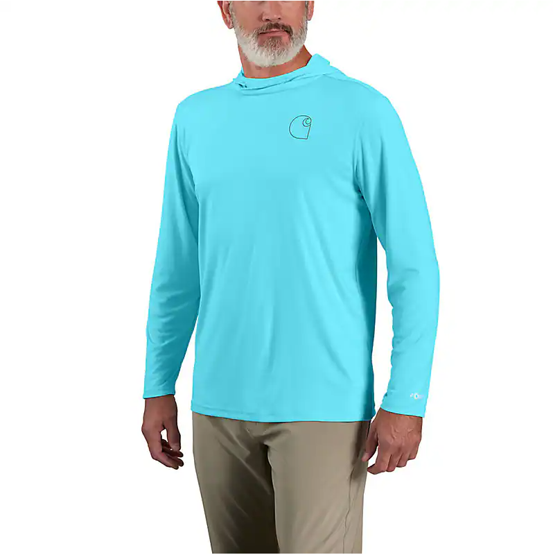 Carhartt Force® Sun Defender™ Lightweight Long-Sleeve Hooded Logo Graphic T-Shirt - 106165