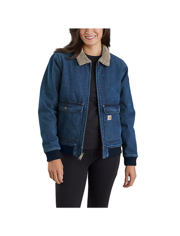 Carhartt Women's Rugged Flex® Relaxed Fit Denim Sherpa-Lined Jacket - 105446