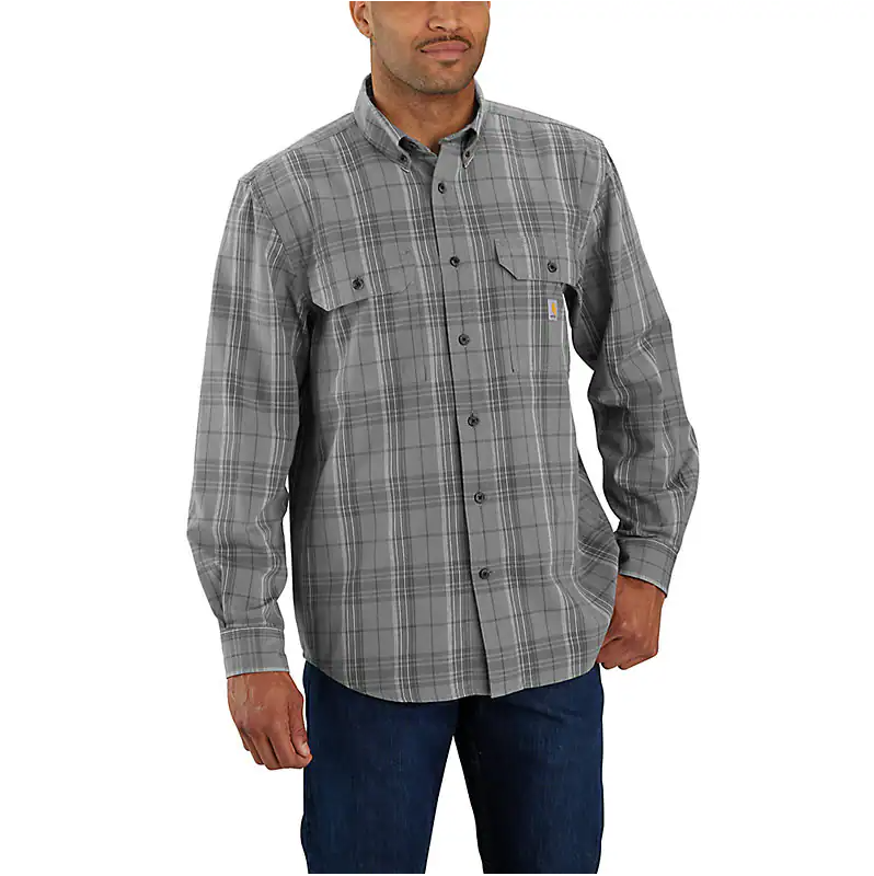 Chemise à carreaux Carhartt coupe ample mi-lourde en chambray à manches longues - 105946