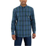 Carhartt Loose Fit Midweight Chambray Long-Sleeve Plaid Shirt - 105946