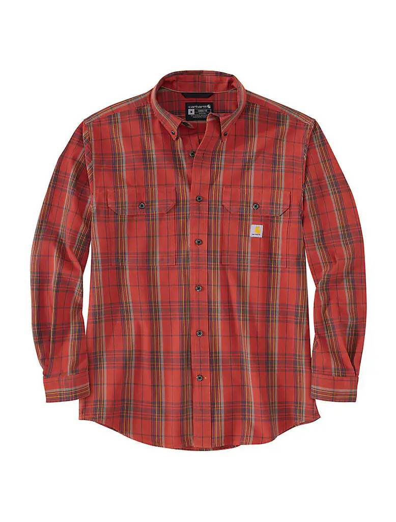 Carhartt Loose Fit Midweight Chambray Long-Sleeve Plaid Shirt - 105946