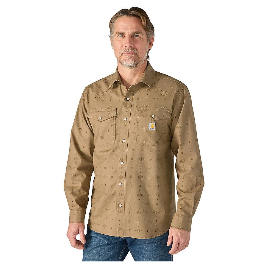 Carhartt Montana Rugged Flex™ Relaxed Fit Lightweight Long-Sleeve Snap-Front Plaid Shirt