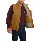 CARHARTT® Loose Fit Washed Duck Mock-Neck Vest, Sherpa-Lined - 104277
