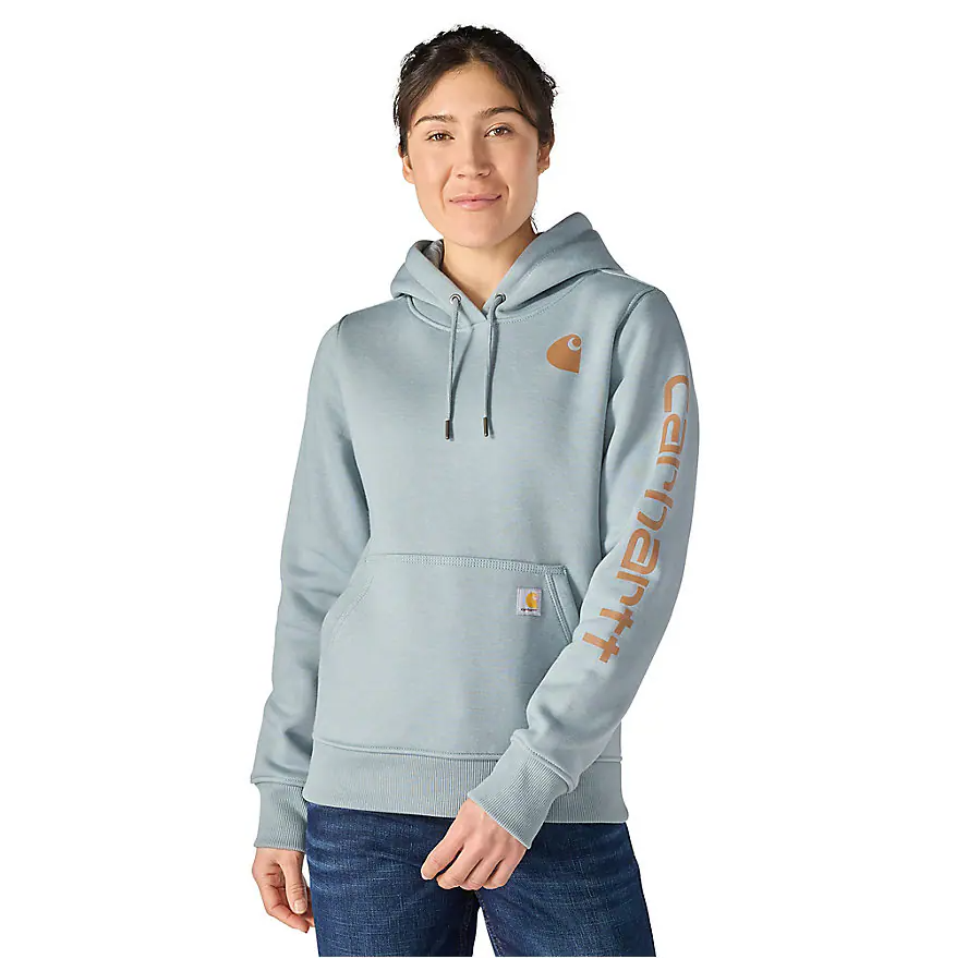 Sweat-shirt Carhartt pour femme, coupe décontractée, motif logo sur la manche, poids moyen - 102791