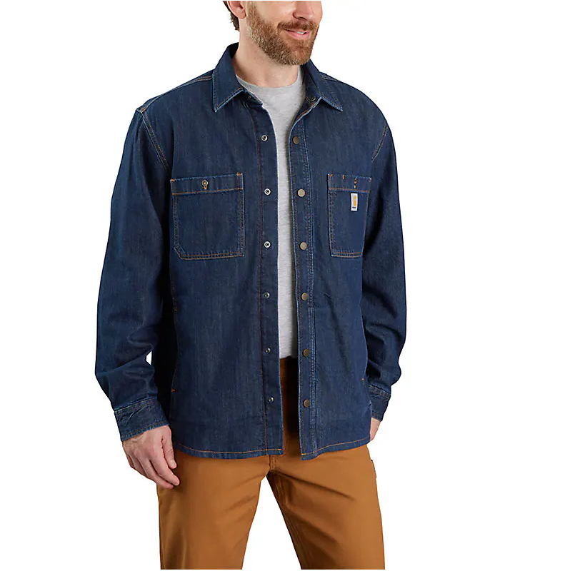 Carhartt Surchemise en jean doublée polaire à boutons-pression coupe décontractée - 105605