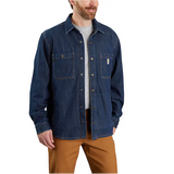 Carhartt Relaxed Fit Denim Fleece Lined Snap-Front Shirt Jac - 105605