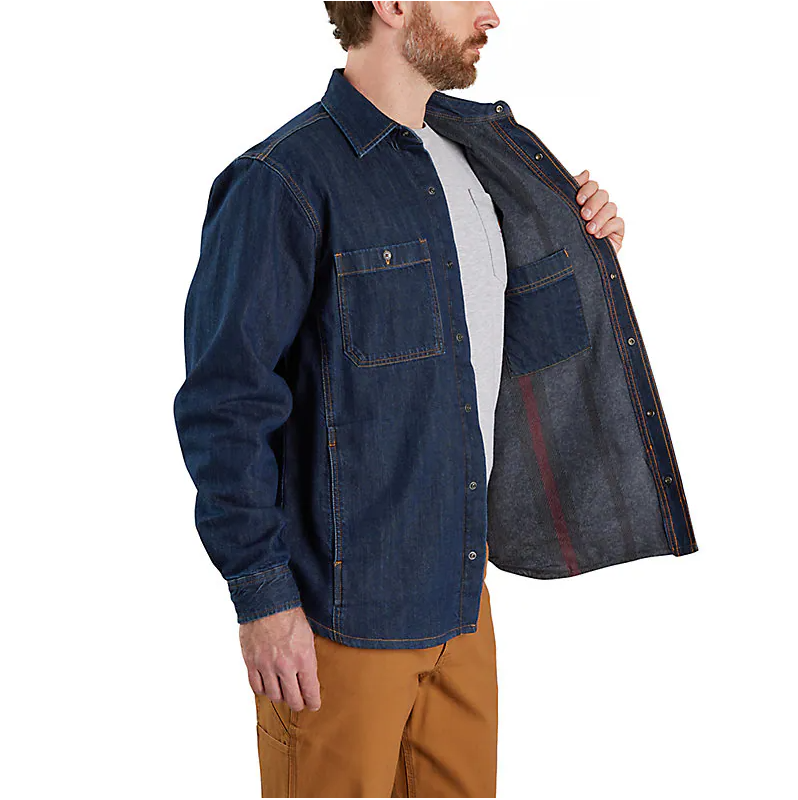 Carhartt Surchemise en jean doublée polaire à boutons-pression coupe décontractée - 105605